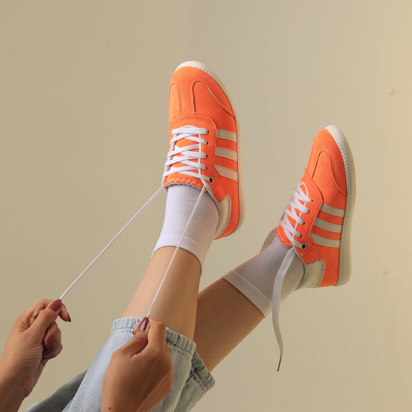 01-Flat Sneaker - orange